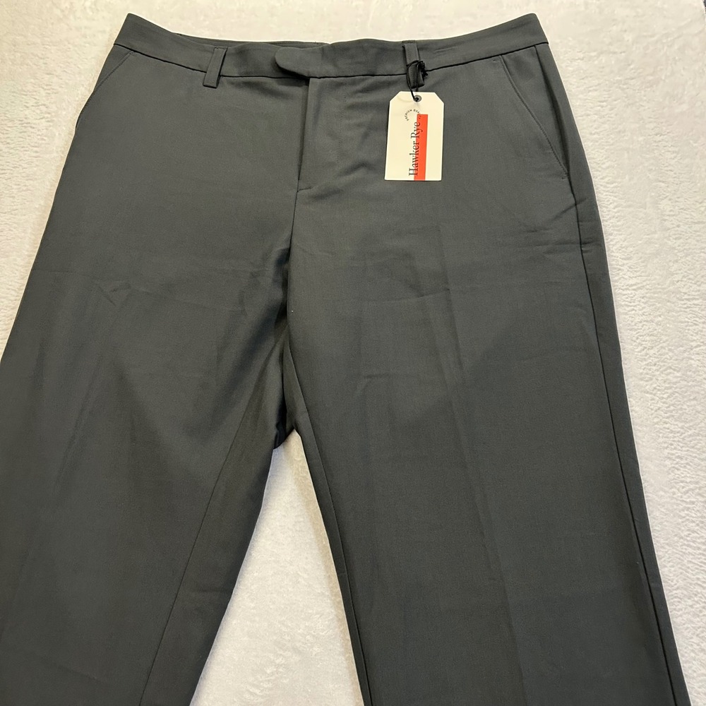 NEW Hawker Rye Straight Dress Pants Trousers Mens 34x30 Gray Wool Blend Stretch